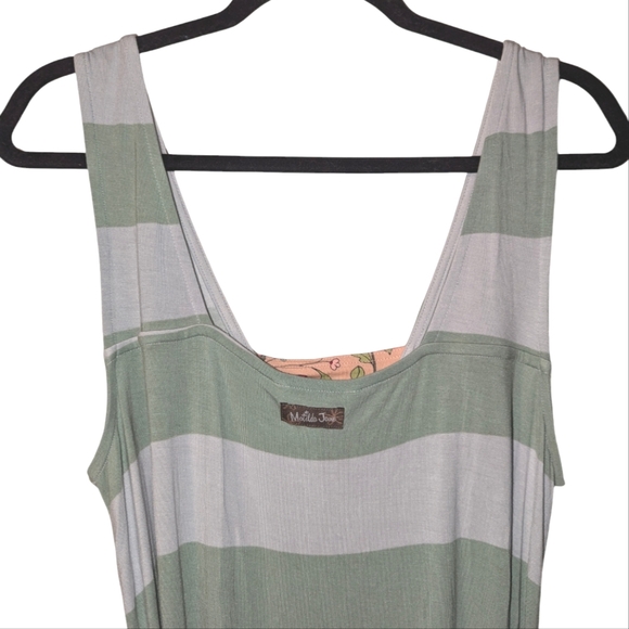 NWT Matilda Jane Seaside Stripe Floral Print Tie Belted Sleeveless Maxi Dress - Picture 2 of 11